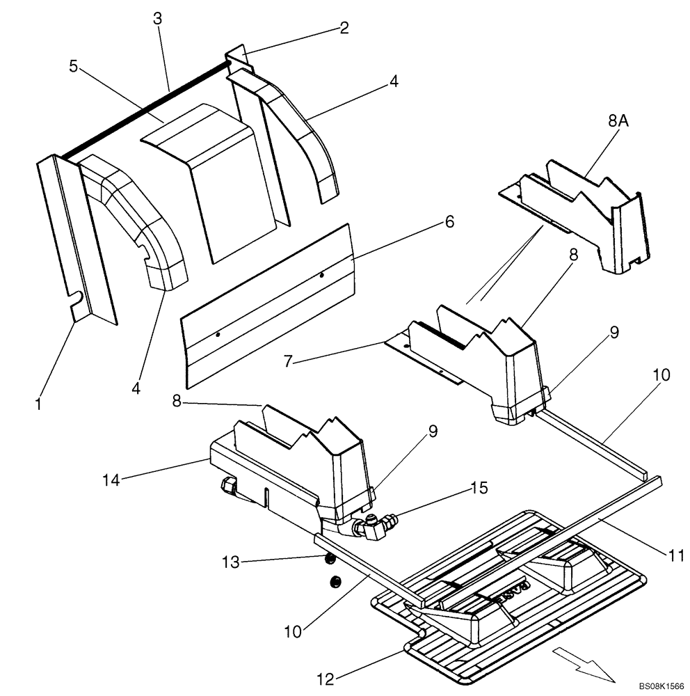 Схема запчастей Case 450CT - (09-41) - NOISE CONTROL, NORTH AMERICAN (09) - CHASSIS