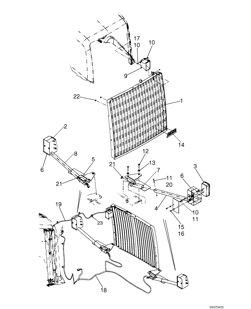 Схема запчастей Case 921E - (04-19B) - MOUNTING - LAMPS, REAR COMBINATION / HORN - EUROPE (04) - ELECTRICAL SYSTEMS