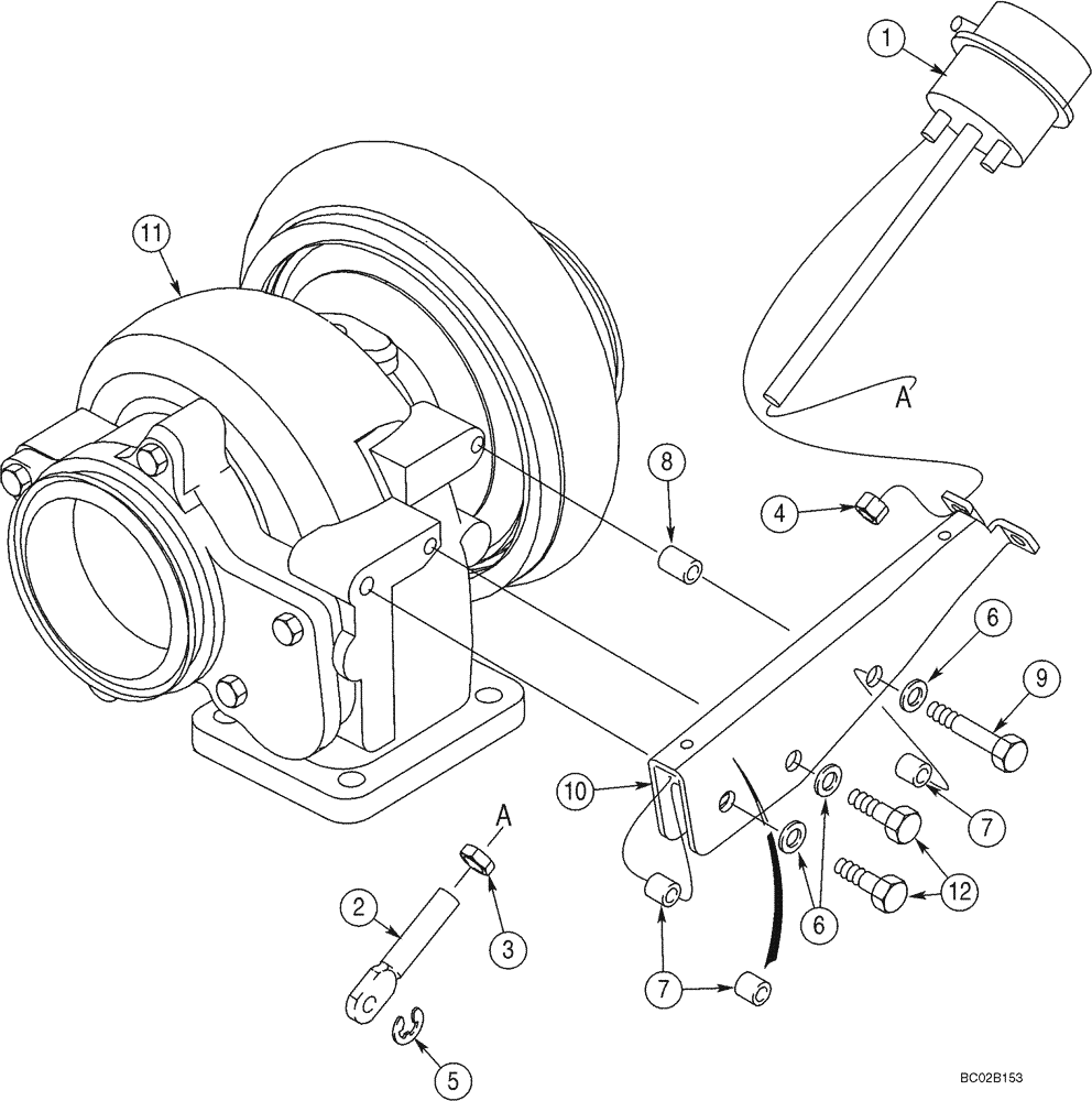 Схема запчастей Case 821C - (02-12) - WASTEGATE ACTUATOR (02) - ENGINE