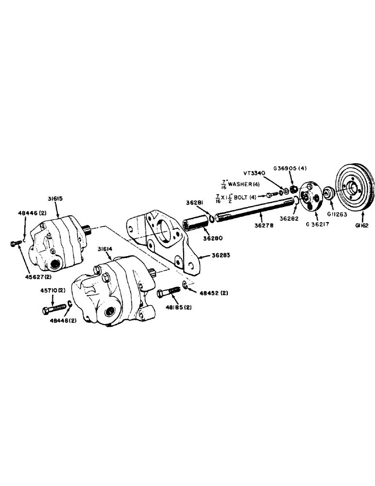 Схема запчастей Case 320 - (113) - FRONT HYDRAULIC PUMP AND COUPLING (09) - CHASSIS/ATTACHMENTS