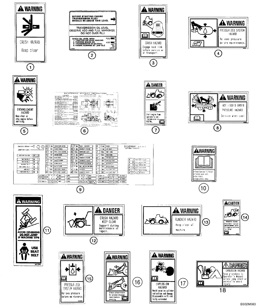 Схема запчастей Case 821C - (09-56) - DECALS - ENGLISH (Nov 4 2002 3:47PM) (09) - CHASSIS