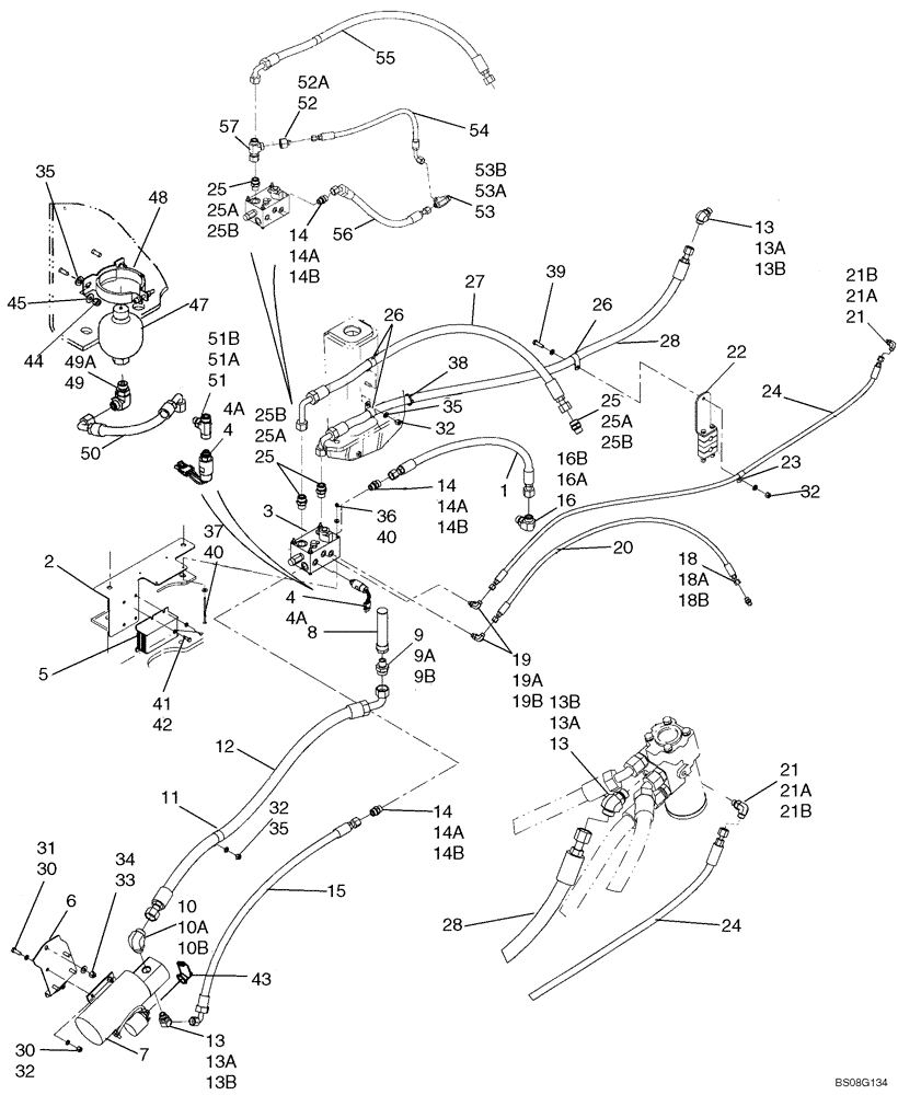 Схема запчастей Case 921E - (05-08) - STEERING - HYDRAULICS - AUXILIARY (05) - STEERING