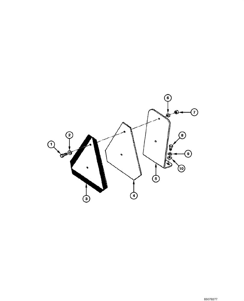 Схема запчастей Case 885 - (09.51[00]) - SAFETY TRIANGLE SIGN - ASSEMBLY (OPTIONAL) (09) - CHASSIS