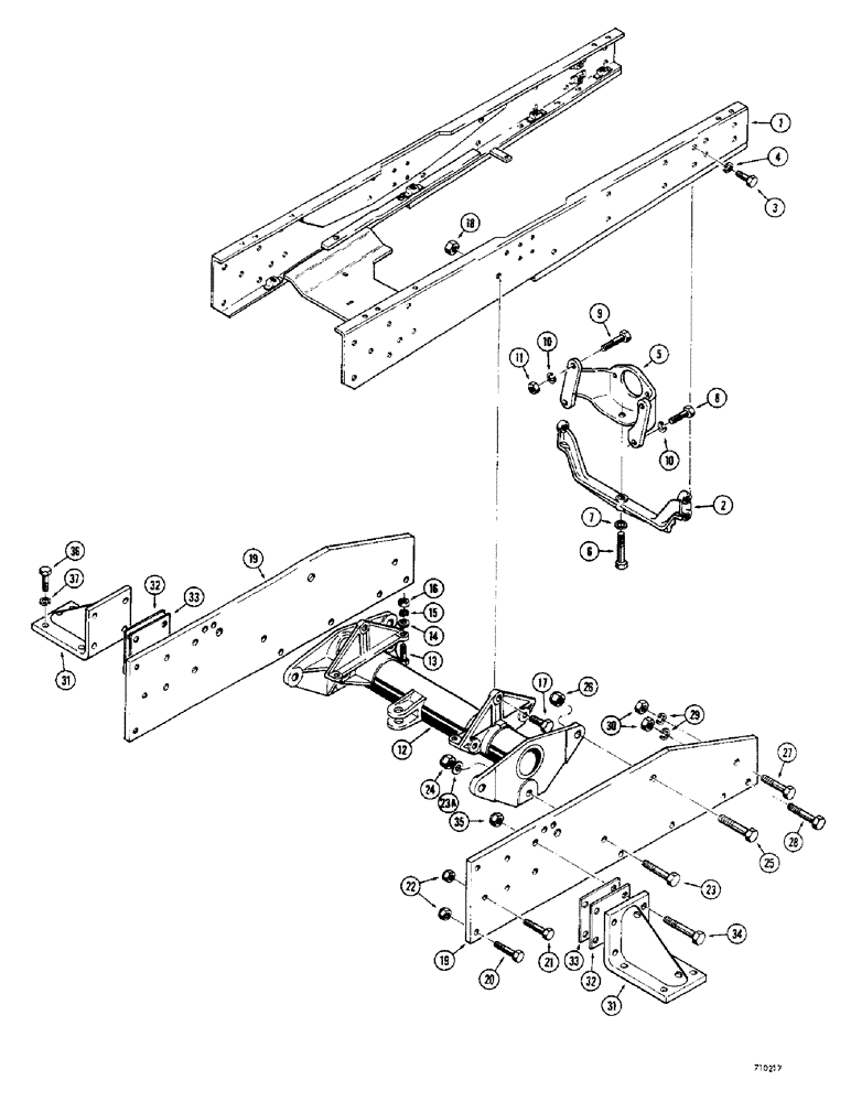 Схема запчастей Case 350 - (406) - ENGINE FRAME, RELATED PARTS AND TORQUE TUBE, BEFORE TRACTOR SN 3050472 (01) - ENGINE