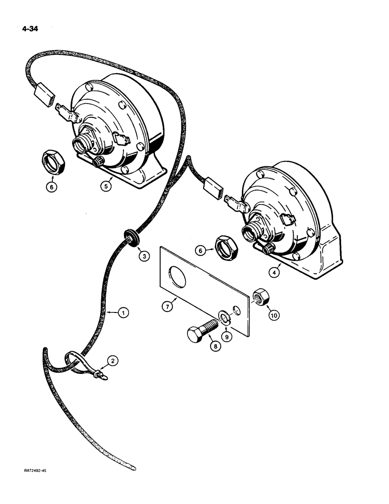 Схема запчастей Case 550 - (4-34) - HORN (04) - ELECTRICAL SYSTEMS