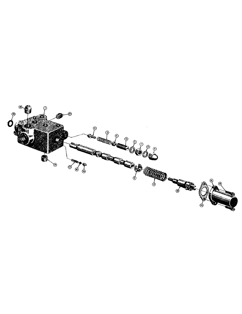 Схема запчастей Case 500 - (174) - 16130 HYDRAULIC CONTROL VALVE (07) - HYDRAULIC SYSTEM