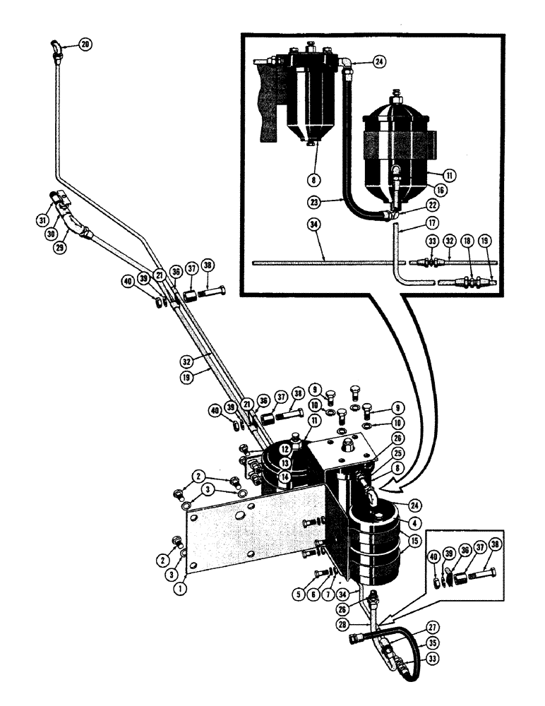 Схема запчастей Case 800 - (060) - ENGINE FUEL SYSTEM, (USED UP TO SERIAL #7080721) (01) - ENGINE