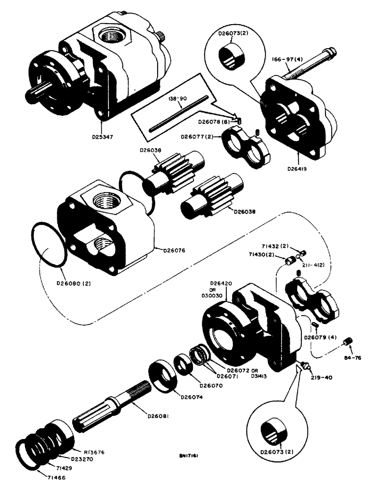 Схема запчастей Case 31 - (030) - D30402 HYDRAULIC PUMP 