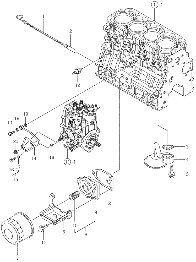 Схема запчастей Case CX50B - (08-009) - LUB OIL SYSTEM (10) - ENGINE