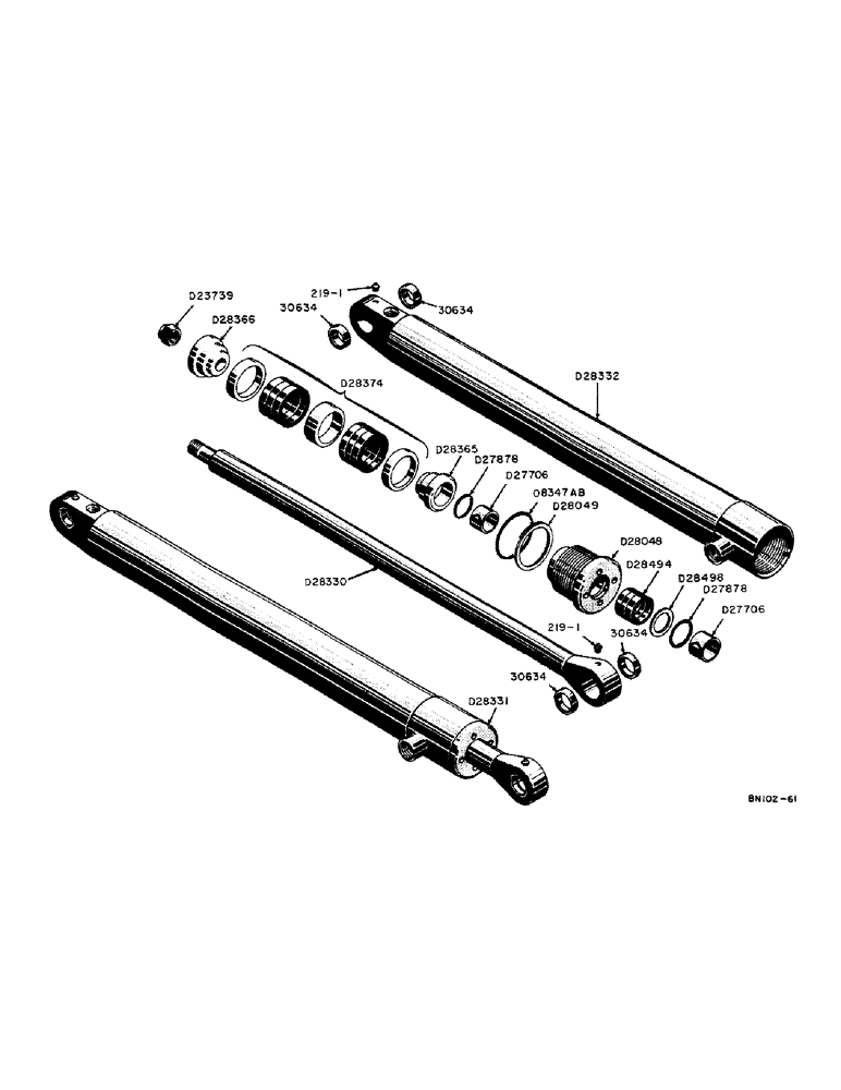 Схема запчастей Case 21 - (48) - D28331 HYDRAULIC BUCKET CYLINDER 