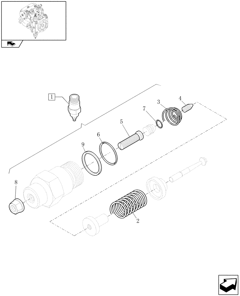 Схема запчастей Case 221E - (1.82.3/01[05]) - PRESSURE RELIEF VALVE (07) - HYDRAULIC SYSTEMS