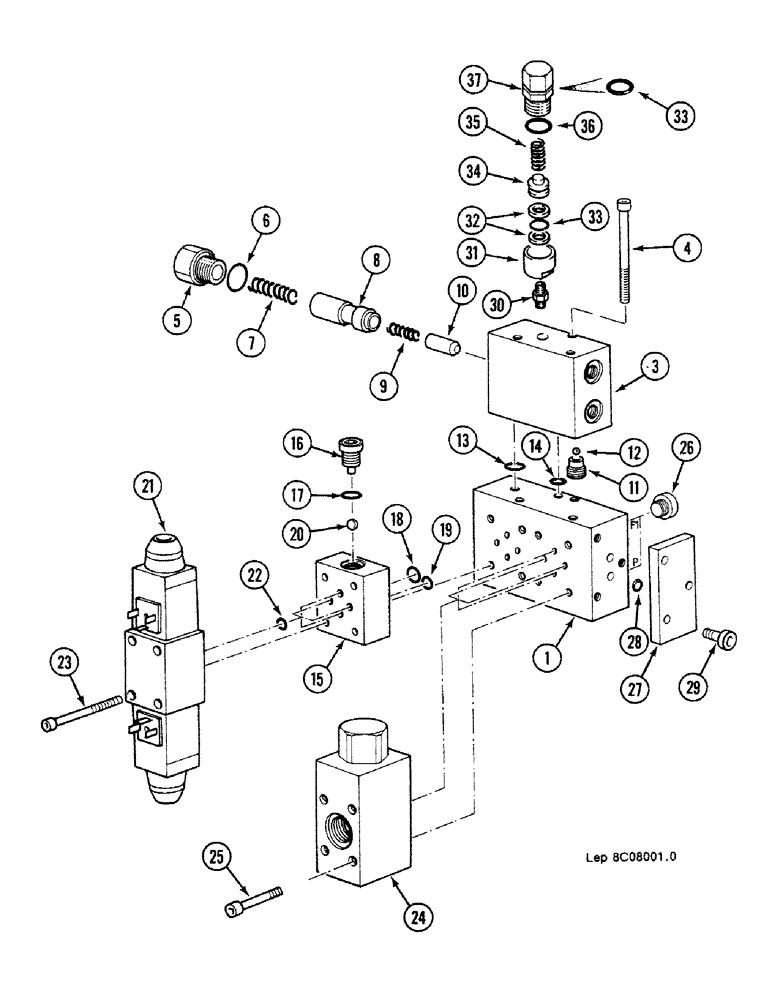 Схема запчастей Case 688C - (8C-40) - SELECTOR BLOCK, (10745-XXXXX) (07) - HYDRAULIC SYSTEM