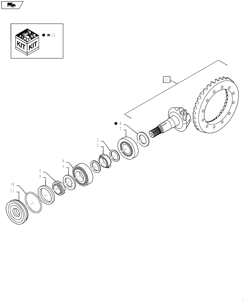 Схема запчастей Case 580SM - (27.106.02[01]) - 87395372 AXLE, REAR DRIVE - RING AND PINION (580SM) (27) - REAR AXLE SYSTEM