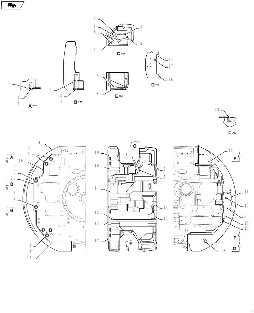 Схема запчастей Case CX235C SR - (39.140.01) - COUNTERWEIGHT - SOUNDPROOFING (39) - FRAMES AND BALLASTING