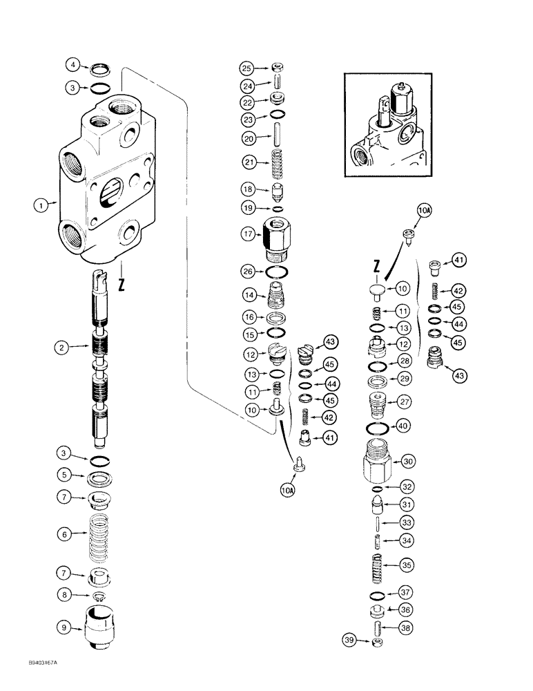 Схема запчастей Case 480F - (8-094) - BACKHOE CONTROL VALVE, BOOM SECTION (08) - HYDRAULICS