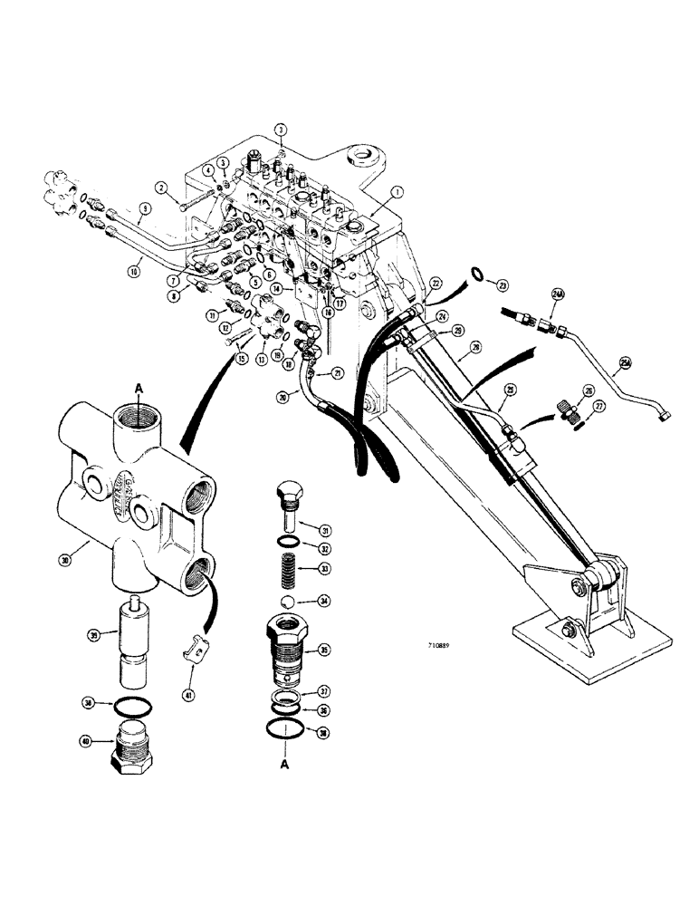 Схема запчастей Case 680CK - (238) - STABILIZER CYLINDER LOCKING VALVES AND RELATED PARTS (35) - HYDRAULIC SYSTEMS