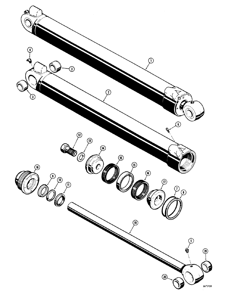 Схема запчастей Case 680CK - (224) - D43575 BACKHOE CROWD CYLINDER (35) - HYDRAULIC SYSTEMS