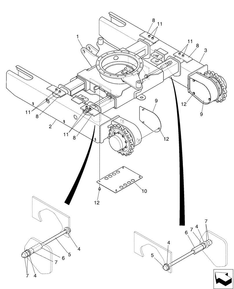 Схема запчастей Case CX17B - (02-001) - FRAME ASSY, LOW (39) - FRAMES AND BALLASTING