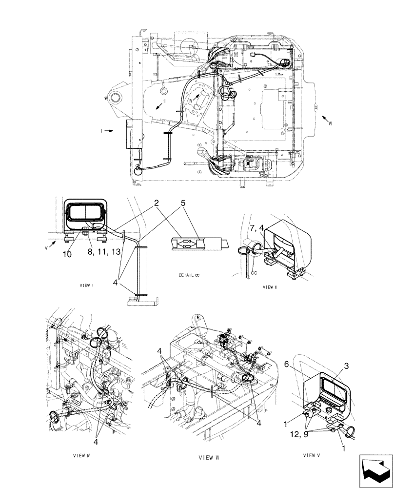 Схема запчастей Case CX17B - (05-004[01]) - LIGHT ASSY - HAND RAIL (55) - ELECTRICAL SYSTEMS