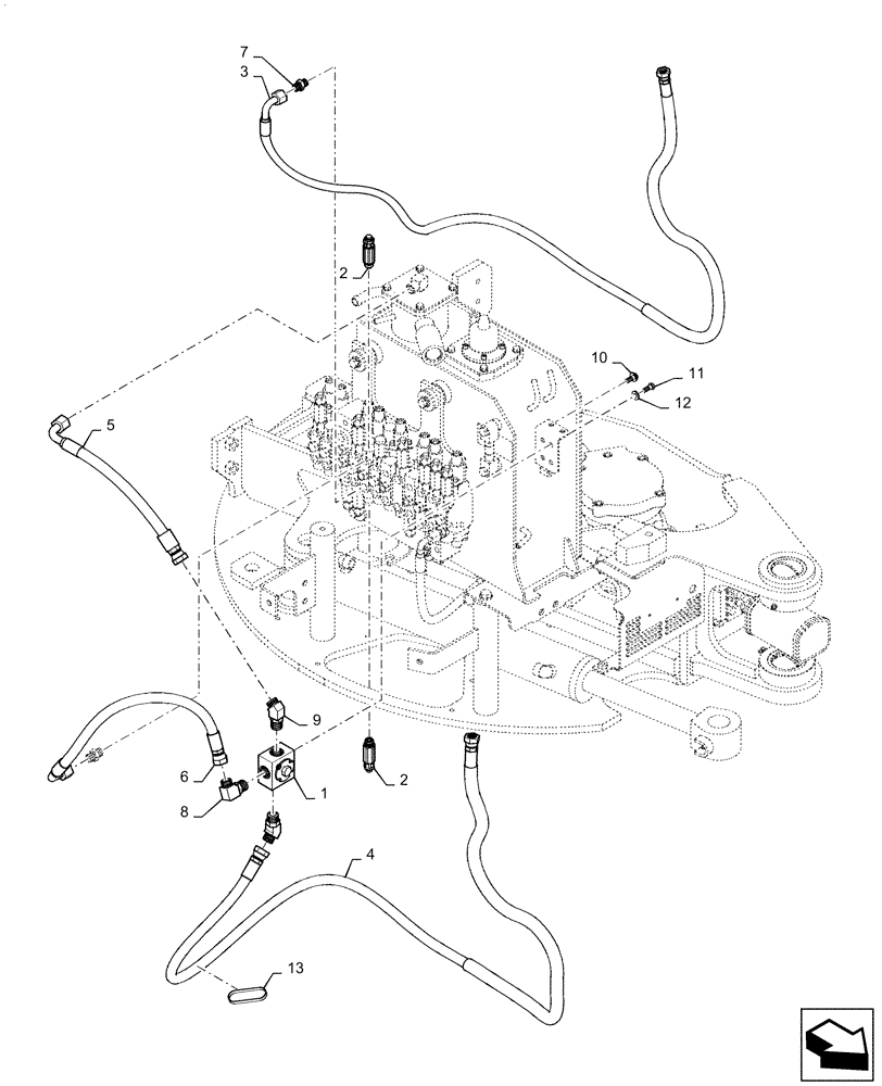 Схема запчастей Case CX36B - (01-037[01]) - HYD LINES, UPPER (NIBBLER AND BREAKER) (35) - HYDRAULIC SYSTEMS