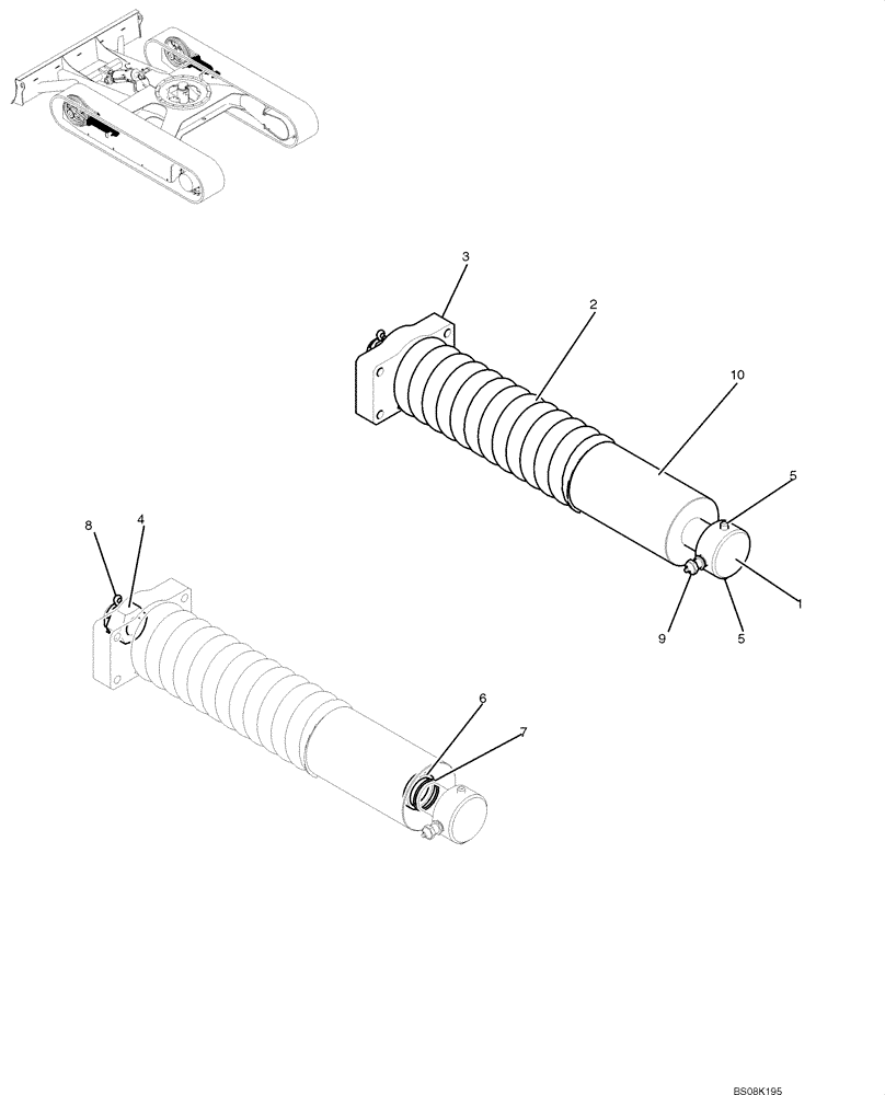 Схема запчастей Case CX50B - (02-007) - IDLER ADJUST ASSY (PY54D00006F1) (04) - UNDERCARRIAGE