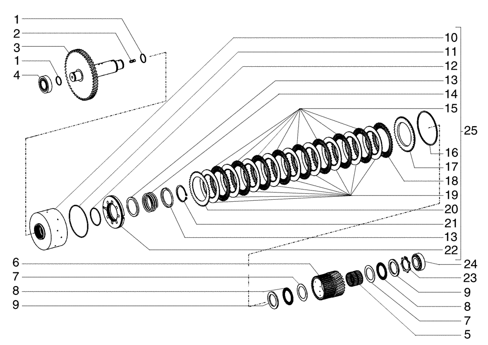 Схема запчастей Case 865B - (06-01[04]) - TRANSMISSION, 1ST SHAFT - (TORQUE CONVERTER) (06) - POWER TRAIN