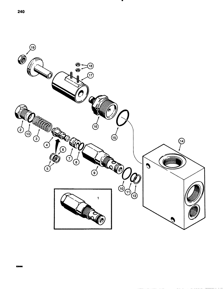 Схема запчастей Case 780B - (240) - L104686 SOLENOID RELIEF (08) - HYDRAULICS