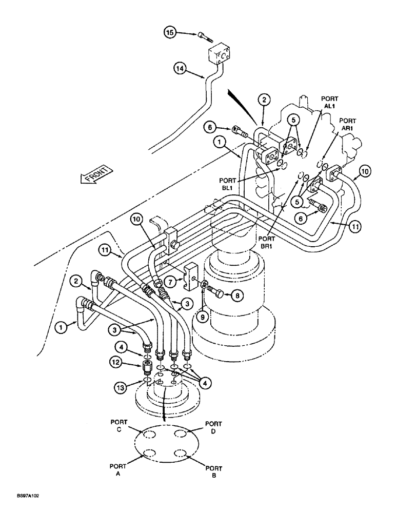 Схема запчастей Case 9030B - (8-078) - TRACK DRIVE HYDRAULIC CIRCUIT (08) - HYDRAULICS