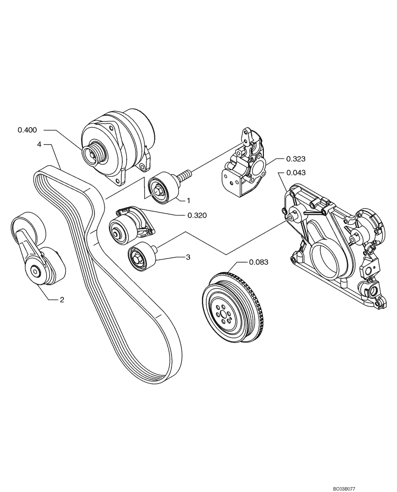 Схема запчастей Case 521D - (0.340[01]) - WATER PUMP - CONTROL (02) - ENGINE