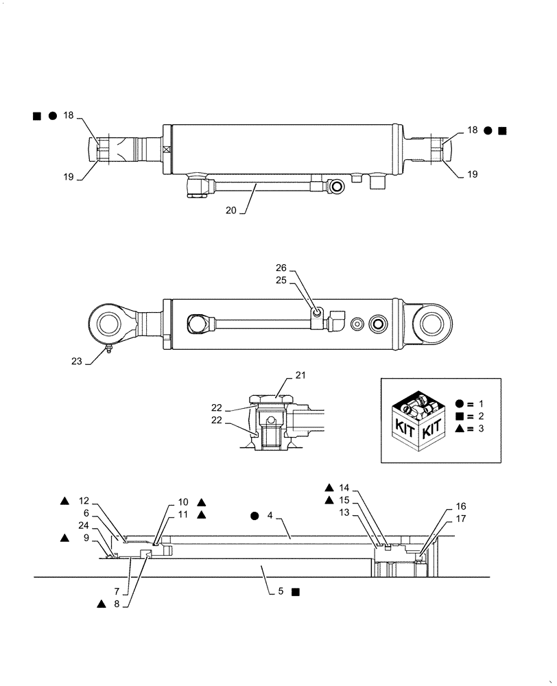 Схема запчастей Case CX36B - (02-022[01]) - CYLINDER, ASSY (ANGLE DOZER) (35) - HYDRAULIC SYSTEMS