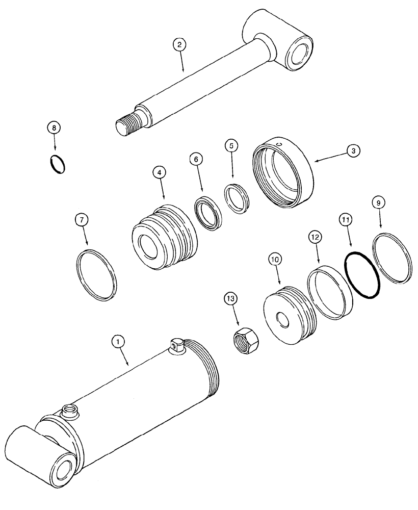 Схема запчастей Case 960 - (08-36) - CYLINDER ASSY BACKFILL BLADE ANGLE (08) - HYDRAULICS