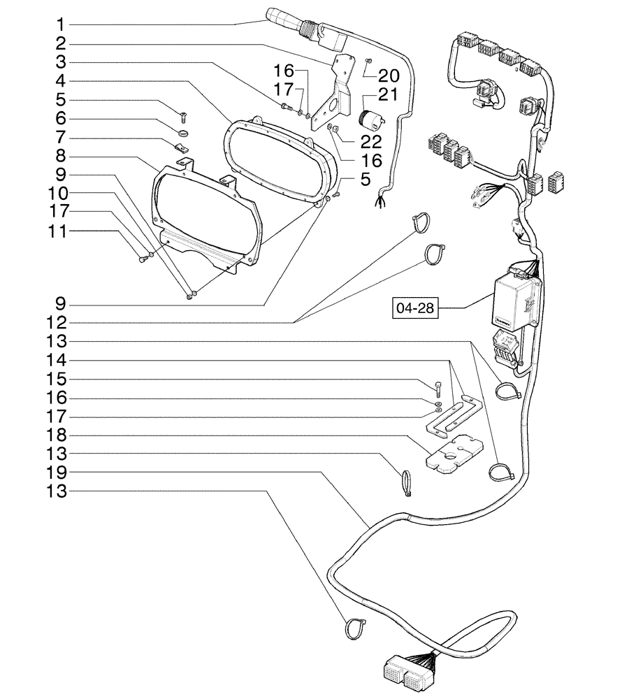 Схема запчастей Case 865B AWD - (04-27[01]) - INSTRUMENT PANEL, FRONT CONSOLES (04) - ELECTRICAL SYSTEMS