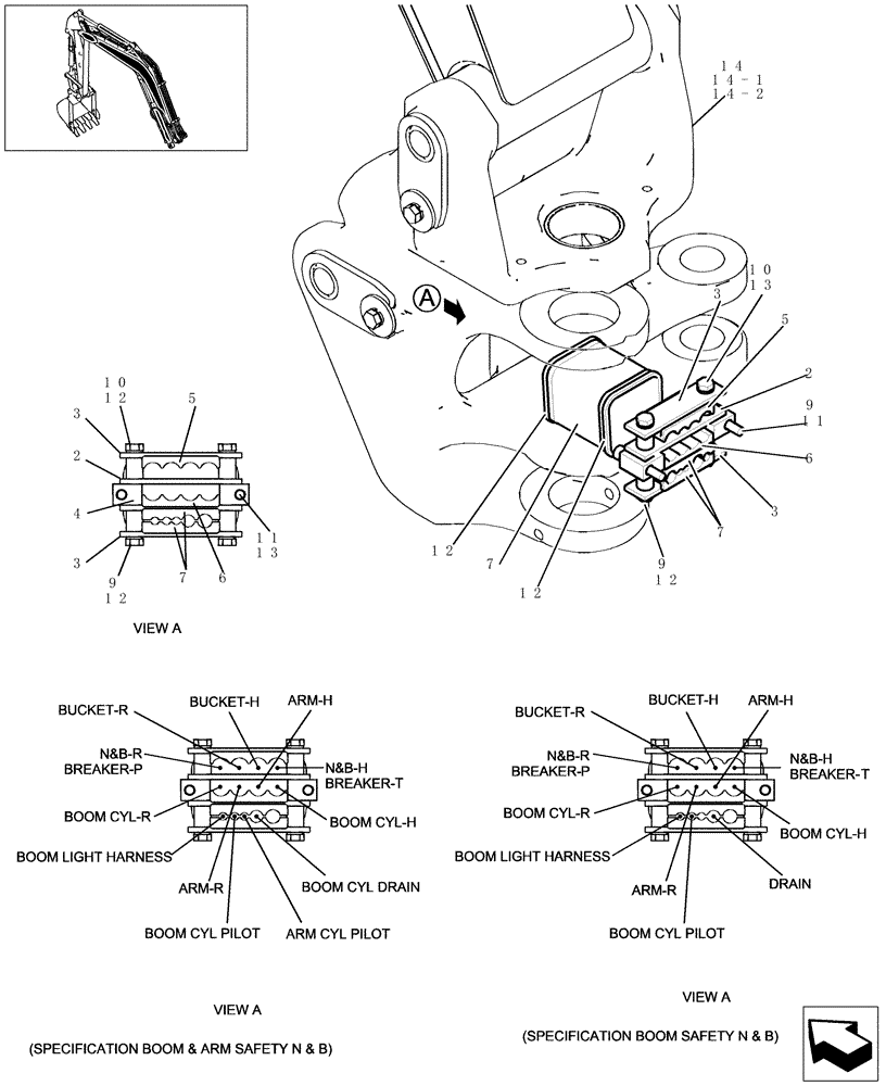 Схема запчастей Case CX31B - (702-18[1]) - BRACKET GROUP, SWING (BOOM & ARM SAFETY) (35) - HYDRAULIC SYSTEMS