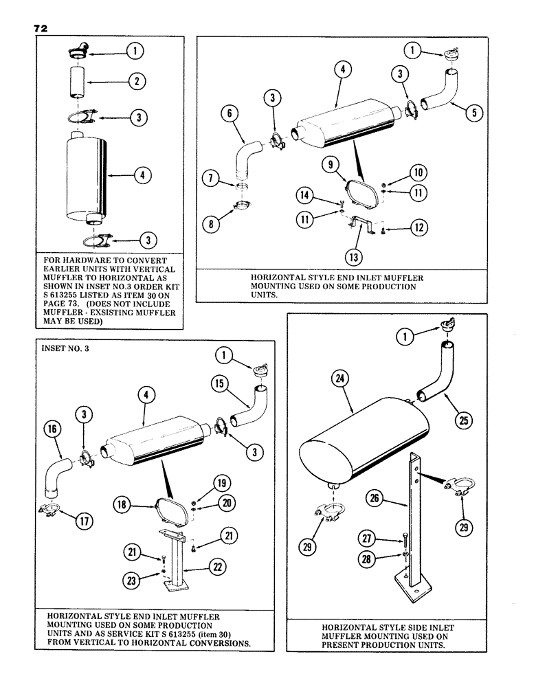 Схема запчастей Case 980B - (072) - MUFFLER ASSEMBLY (01) - ENGINE