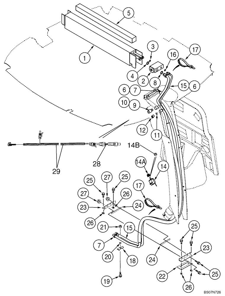 Схема запчастей Case 580M - (09-65) - CAB - AIR CONDITIONING LINES, EVAPORATOR CORE (09) - CHASSIS/ATTACHMENTS