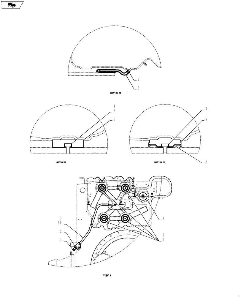 Схема запчастей Case CX55BMSR - (01-012[02]) - FUEL TANK INSTALL (10) - ENGINE