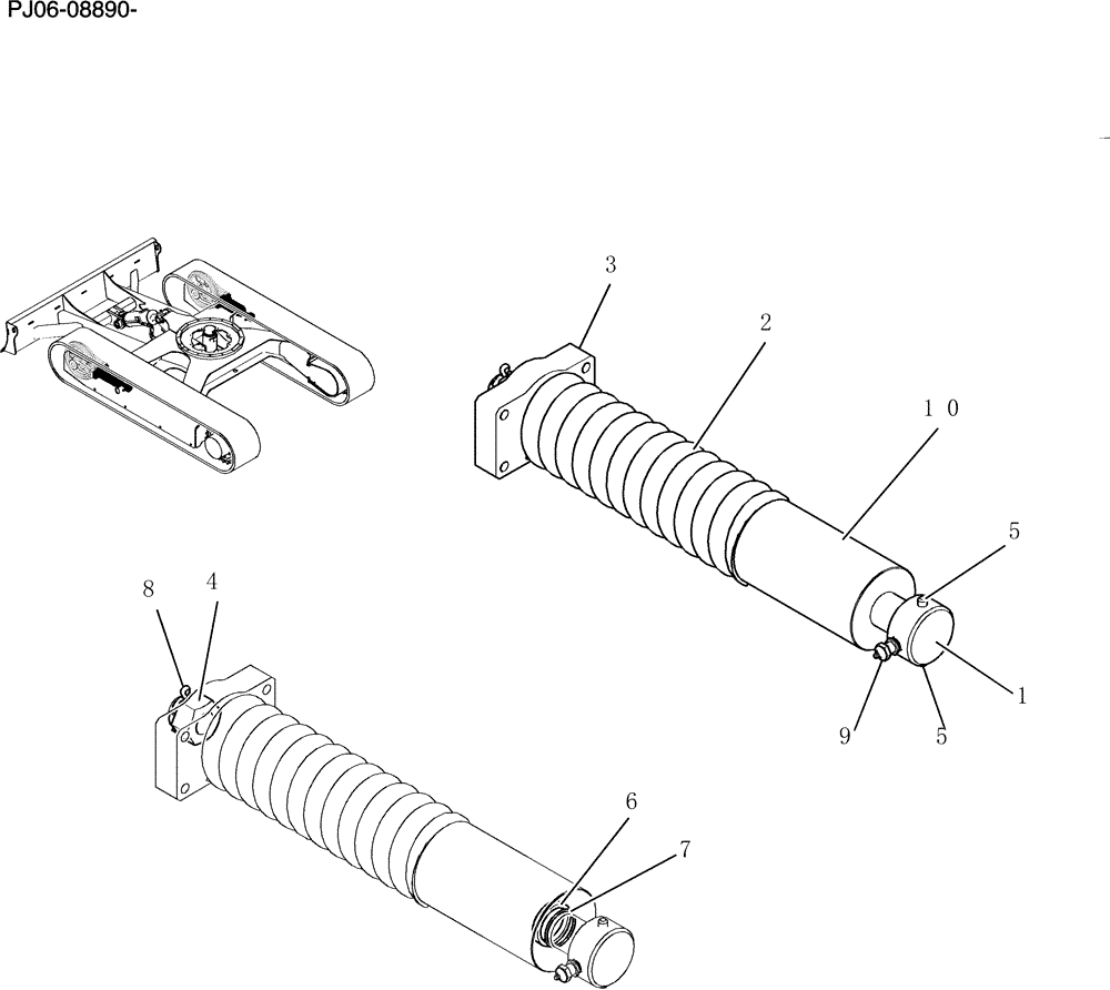 Схема запчастей Case CX50B - (360-01[1]) - IDLER ADJUST ASSEMBLY (48) - TRACKS & TRACK SUSPENSION