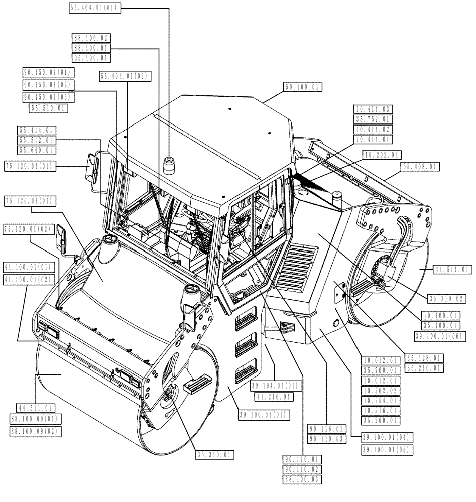 Схема запчастей Case DV210 - (00.100.00) - DV210-MAINTENANCE (00) - GENERAL & PICTORIAL INDEX