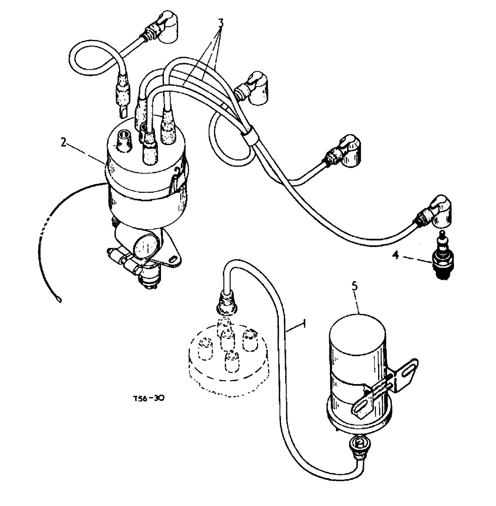 Схема запчастей Case 500 - (12-136) - IGNITION SYSTEM PETROL ENGINE No Description