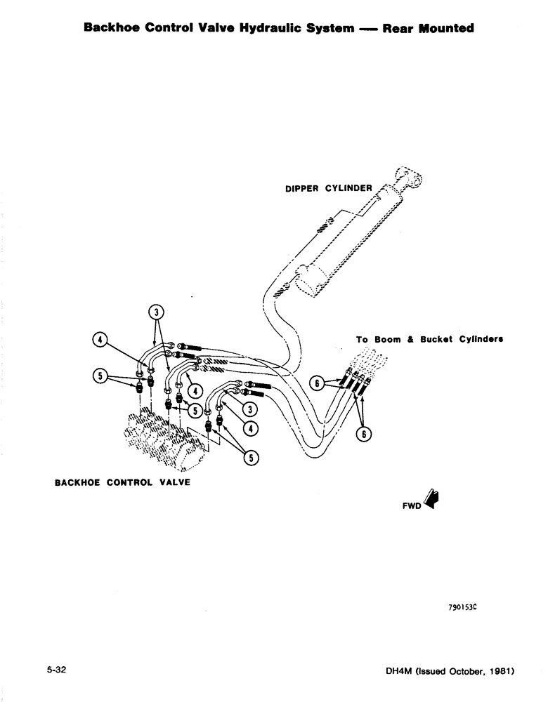 Схема запчастей Case DH4 - (5-32) - BACKHOE CONTROL VALVE HYDRAULIC SYSTEM - REAR MOUNTED (35) - HYDRAULIC SYSTEMS