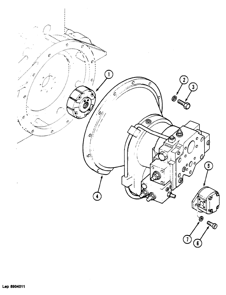 Схема запчастей Case 1088 - (100) - PUMP COUPLING (35) - HYDRAULIC SYSTEMS