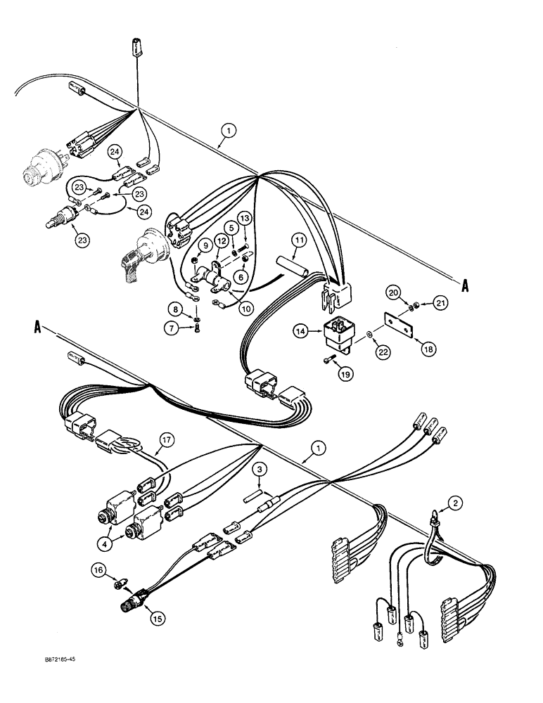 Схема запчастей Case W36 - (4-114) - FRONT HARNESS TO INSTRUMENT PANEL, P.I.N. 9156438 AND AFTER (04) - ELECTRICAL SYSTEMS