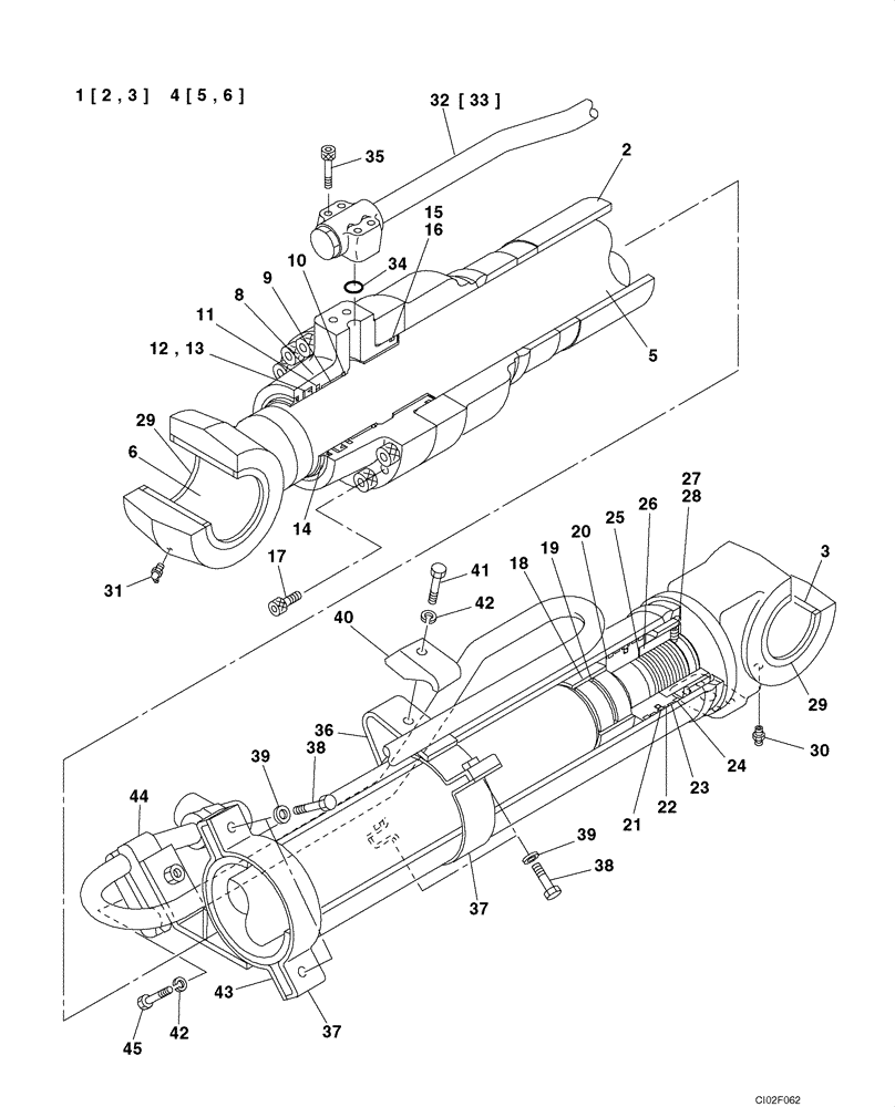 Схема запчастей Case CX135SR - (08-104) - CYLINDER ASSY, BOOM, LEFT HAND - MODELS WITH LOAD HOLD (08) - HYDRAULICS