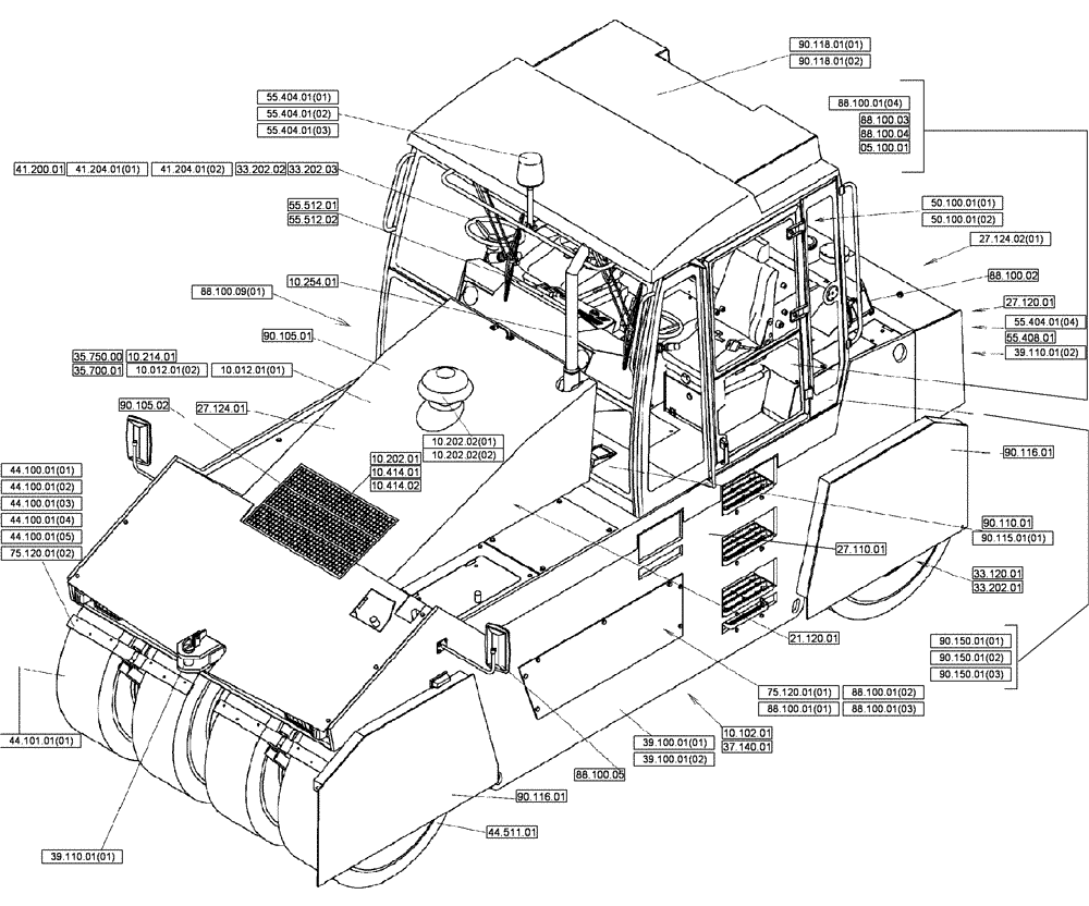 Схема запчастей Case PT240 - (00.100.00[02]) - PT240-MAINTENANCE-CAB (00) - GENERAL & PICTORIAL INDEX