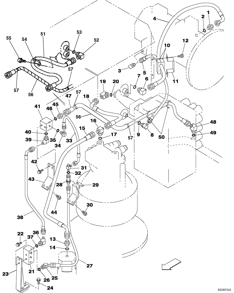 Схема запчастей Case CX460 - (08-08) - HYDRAULICS - DRAIN LINE, MODELS WITH LOAD HOLD (08) - HYDRAULICS