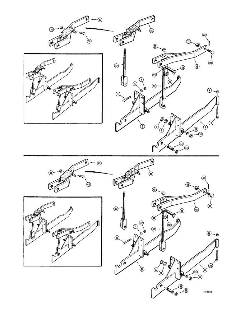 Схема запчастей Case 33 - (246) - SPECIAL MOUNTING PARTS, FOR USE ON MODEL 32 LOADER, USED ON MODELS W/PTO & W/OR W/O DRAFT-O-MATIC 