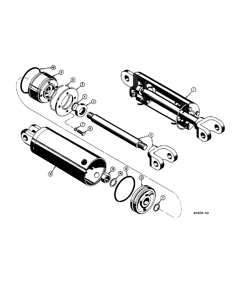 Схема запчастей Case 420B - (108) - A8282 THREE POINT HITCH HYDRAULIC CYLINDER (07) - HYDRAULIC SYSTEM