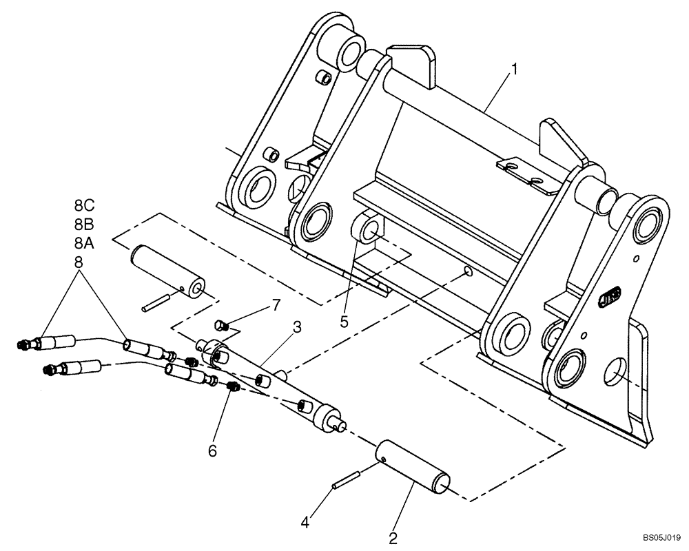 Схема запчастей Case 521E - (09-17) - COUPLER, HYDRAULIC - XT - JRB (09) - CHASSIS