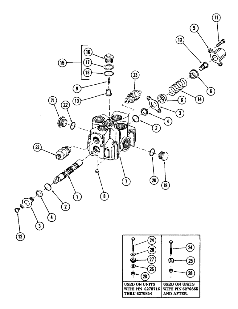 Схема запчастей Case 40 - (256) - 1-SPOOL MAIN CONTROL VALVE, (USED WITH LEVELER CIRCUIT) (35) - HYDRAULIC SYSTEMS