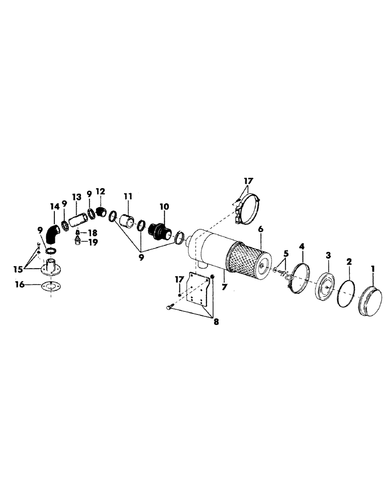 Схема запчастей Case 35EC - (022) - AIR CLEANER AND RELATED PARTS FOR: DETROIT DIESEL 4-53 ENGINE. (01) - ENGINE